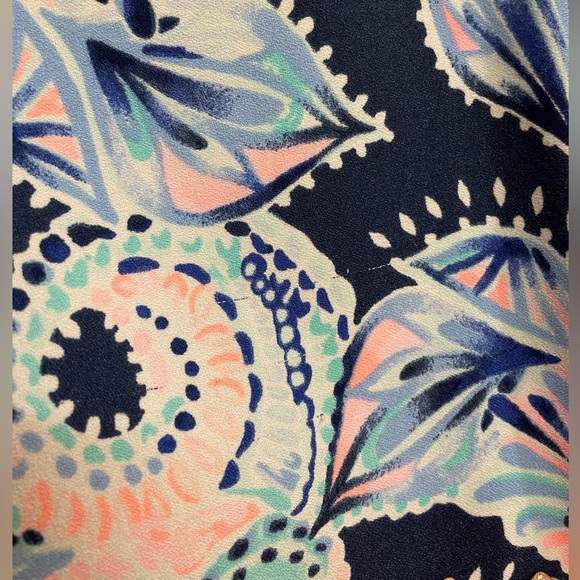 Lilly Putlizer Donna Romper High Tide Navy Holy Flockamolie Sz6 - Picture 3 of 4